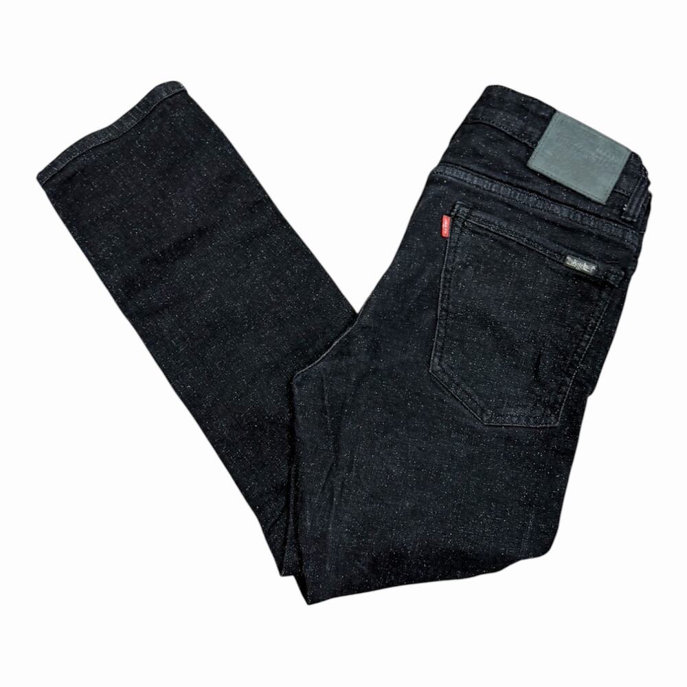 Levis Red Loop 504 Black Straight Jeans Mens 32x30 Rare Selvedge Denim Stretch